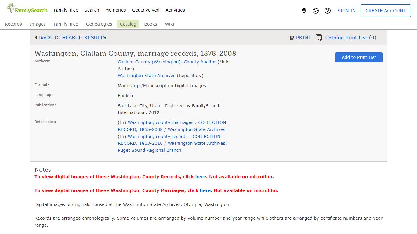 Washington, Clallam County, marriage records, 1878-2008 - FamilySearch